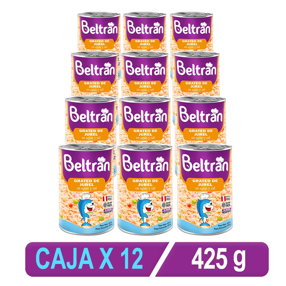 Tall Grated De Jurel Beltrán Agua Y Sal X 425 Gr Caja X 12 Uni
