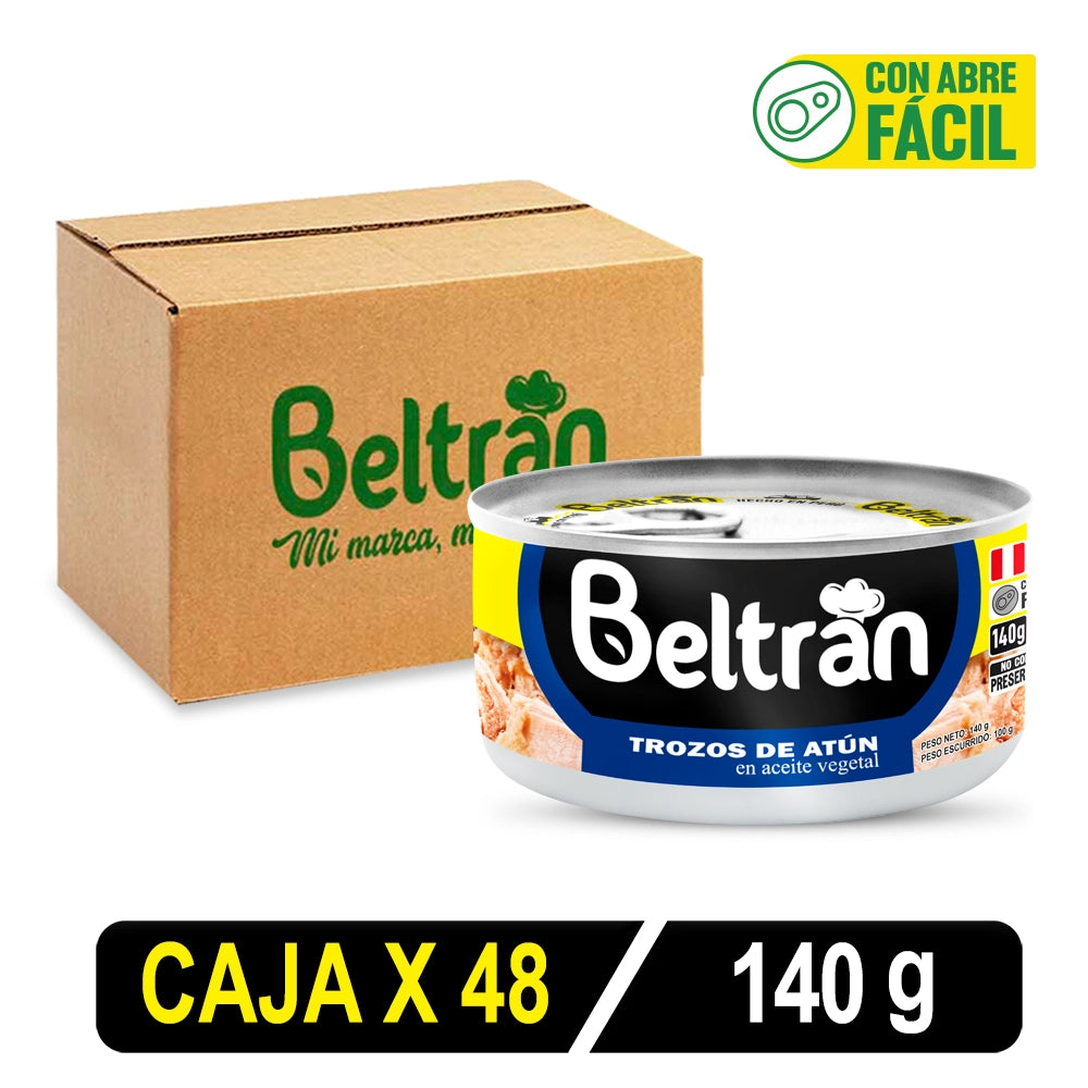 Trozos De Atún Beltrán En Ac. Vegetal X 170 Gr Caja X 48 Uni