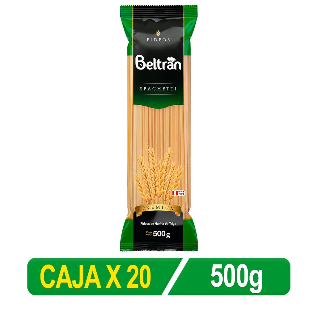 Fideo Beltrán Spaghetti X 500 Gr Paquete 20 Uni