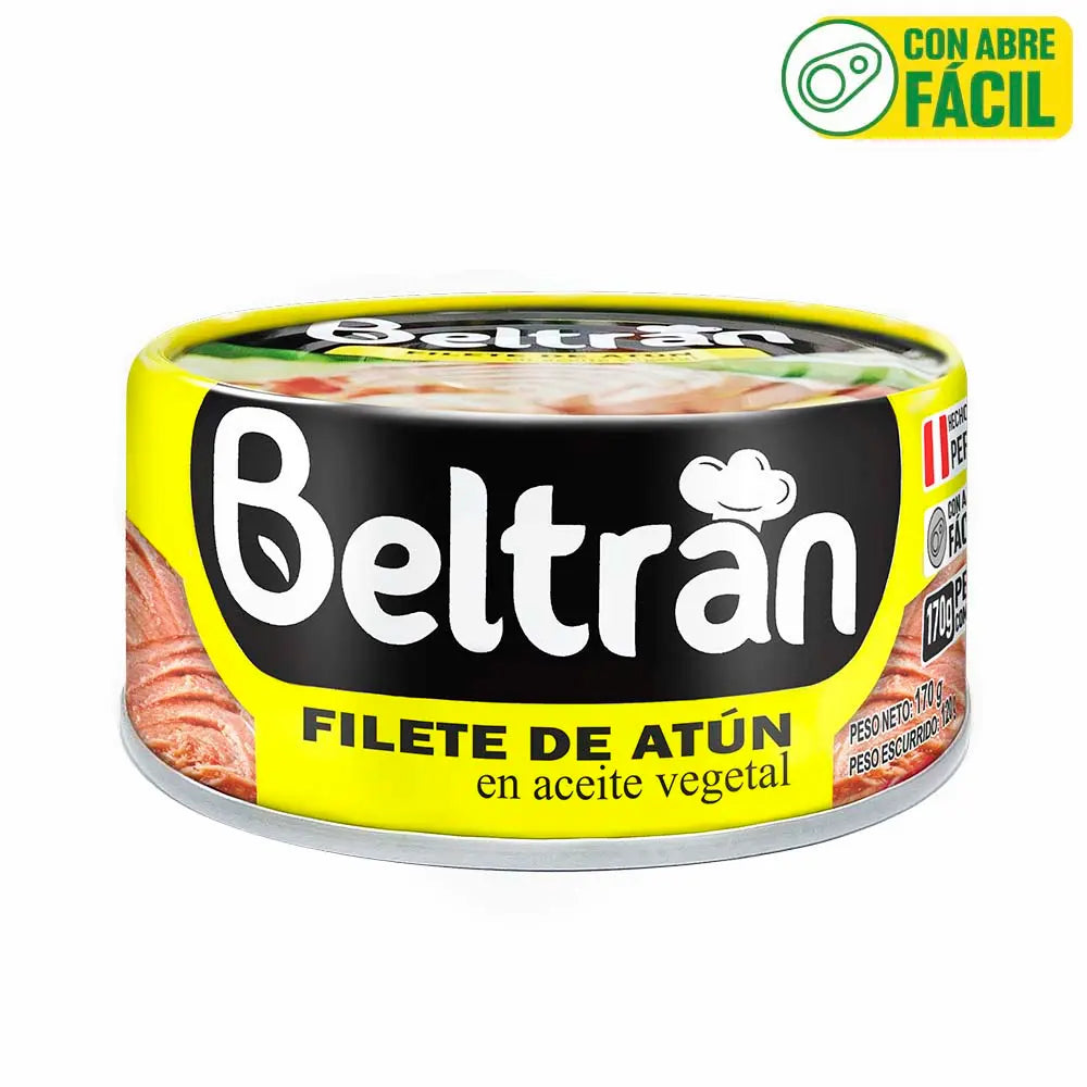 Filete De Atún Beltrán En Ac. Vegetal 1/2 Lb 170 Gr Caja X 48 Uni
