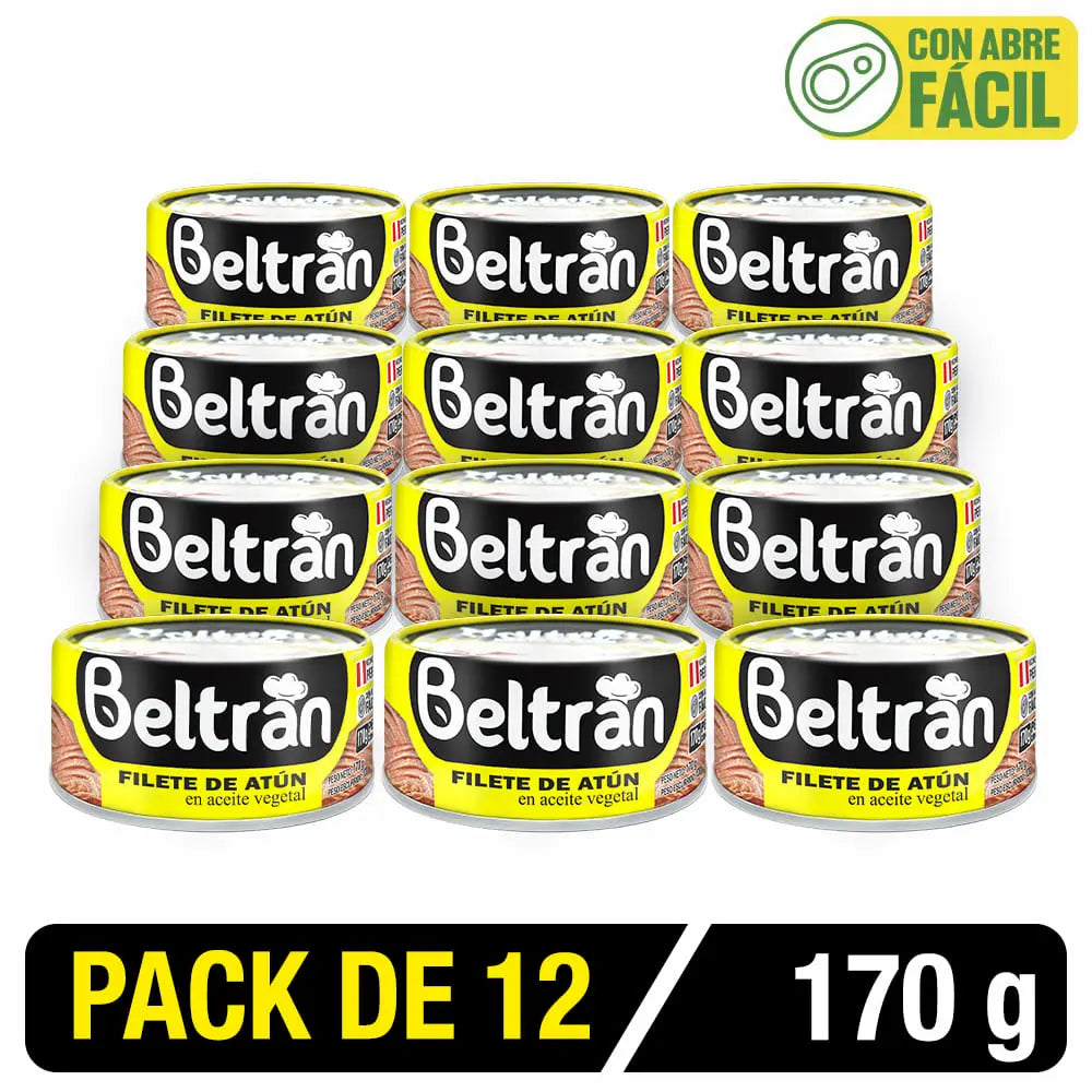 Filete De Atún Beltrán En Ac. Vegetal 1/2 Lb 170 Gr Caja X 12 Uni