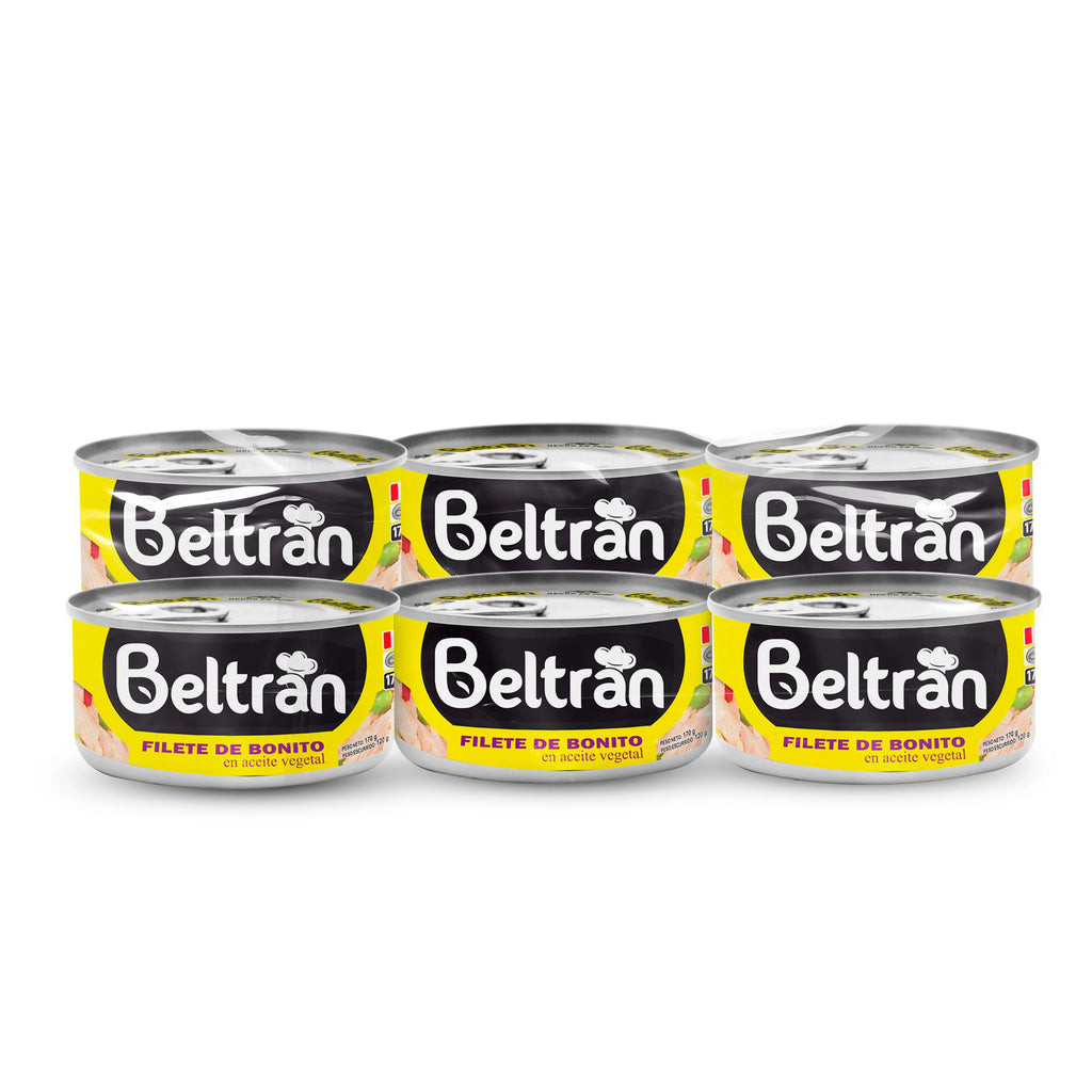 Filete De Bonito Beltrán En Ac. Vegetal 1/2 Lb 170 Gr Caja X 6 Uni