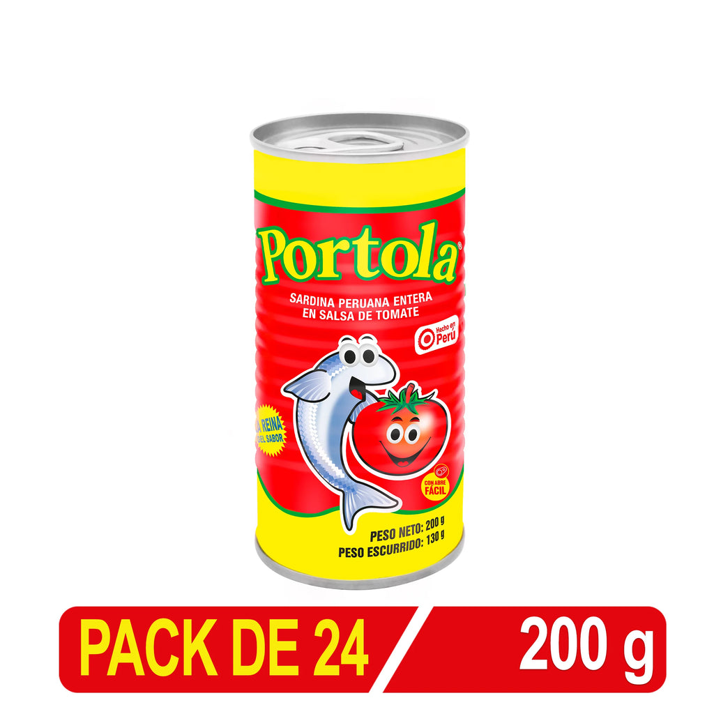 Portola Sardina Peruana Entera S/Tomate Caja X 200 Gr X 24 Uni Tinapon